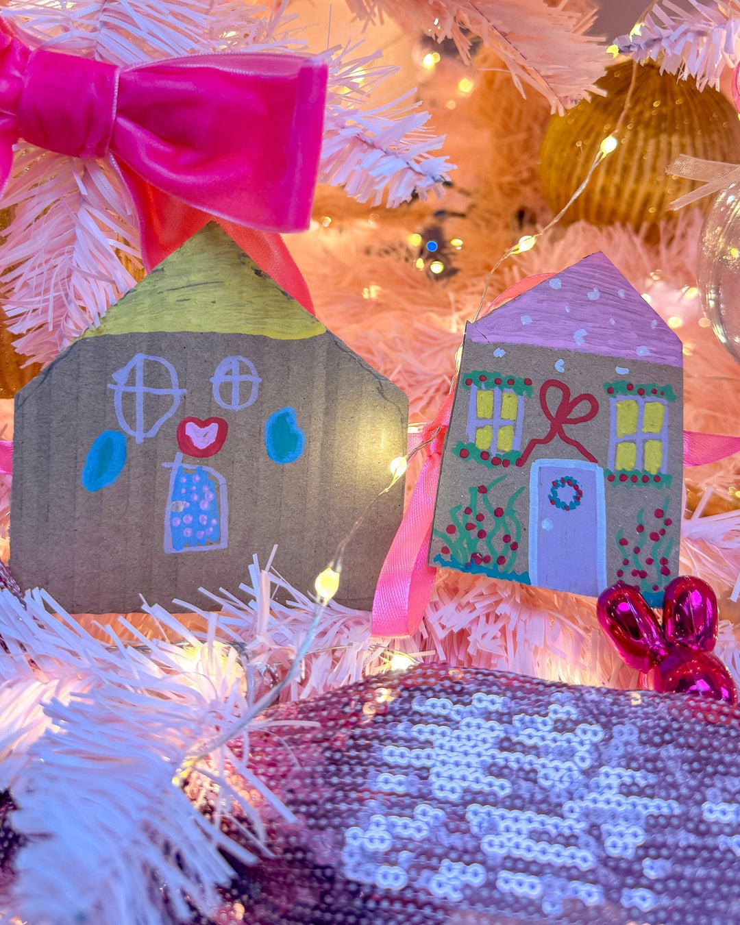 Christmas Craft with kids gingerbread house garland