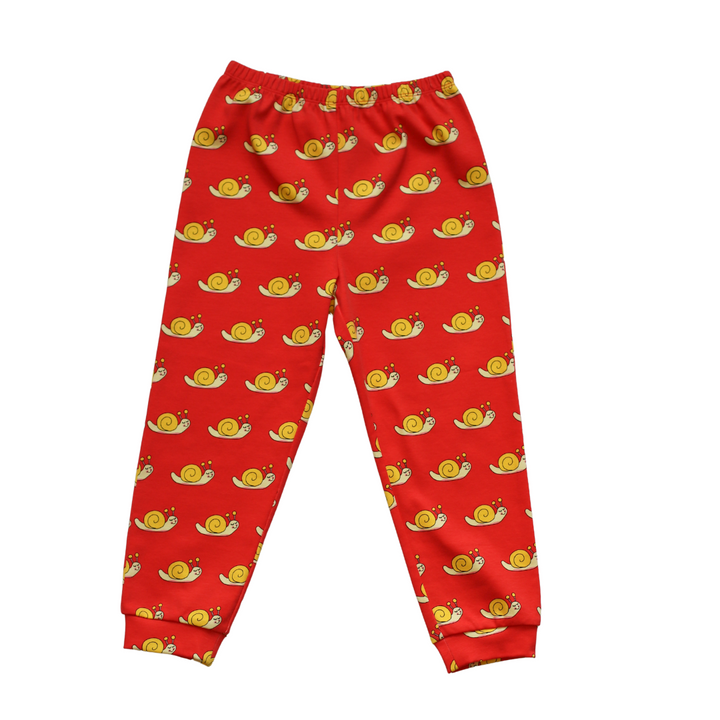 Red Joggers with Sammy the Smiley Snail Print