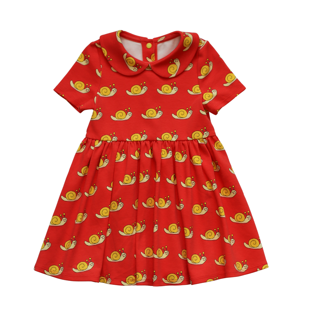 Sammy the Smiley Snail Dress in Red