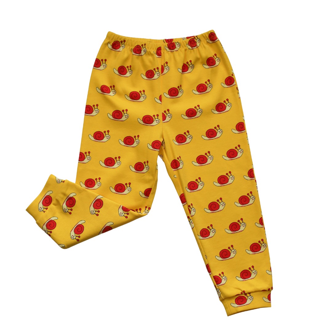 Yellow Joggers with Sammy the Smiley Snail Print