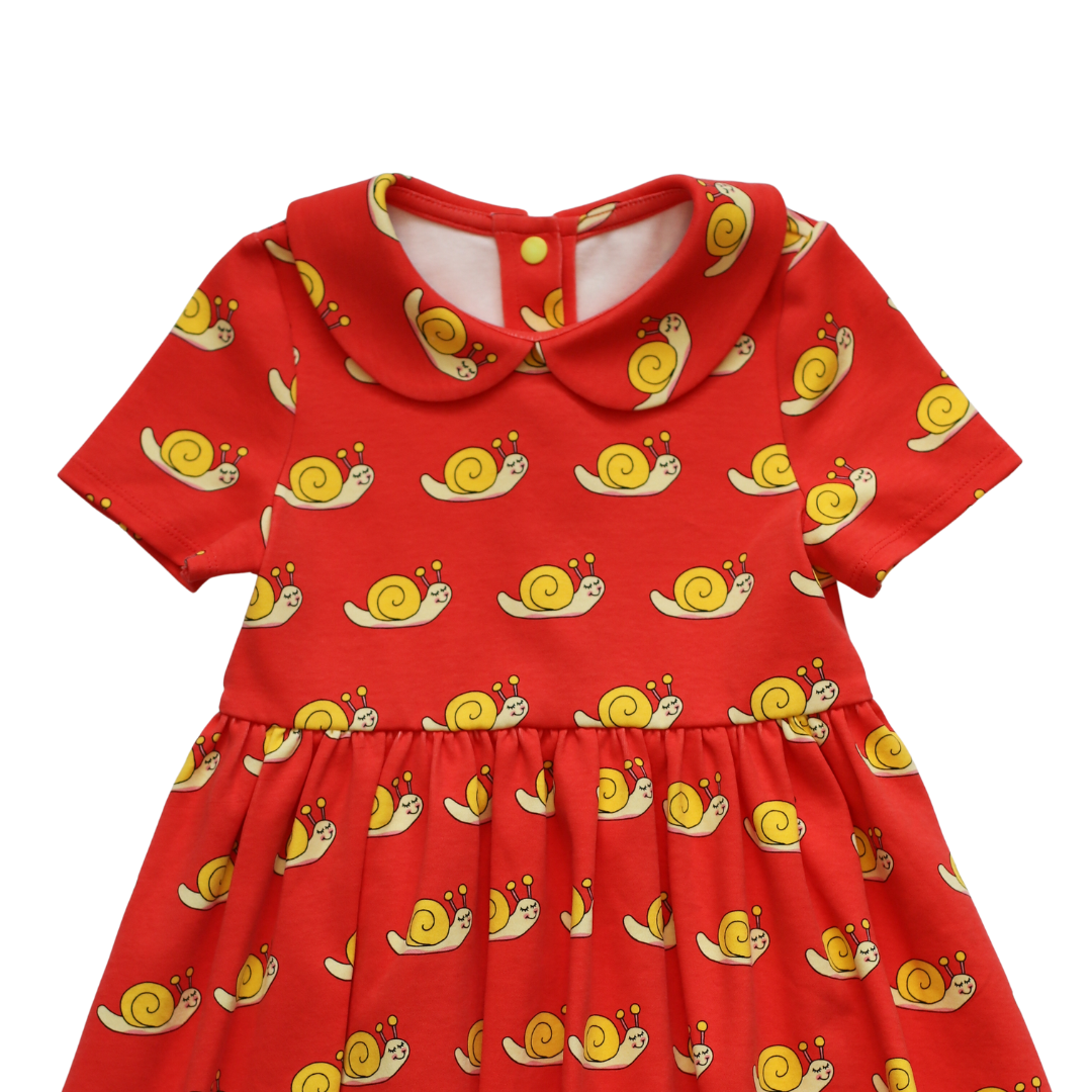 Sammy the Smiley Snail Dress in Red