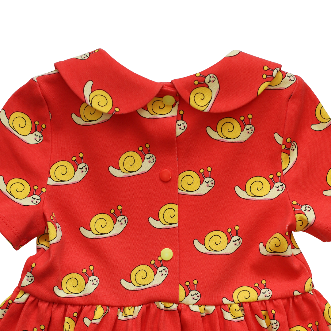 Sammy the Smiley Snail Dress in Red