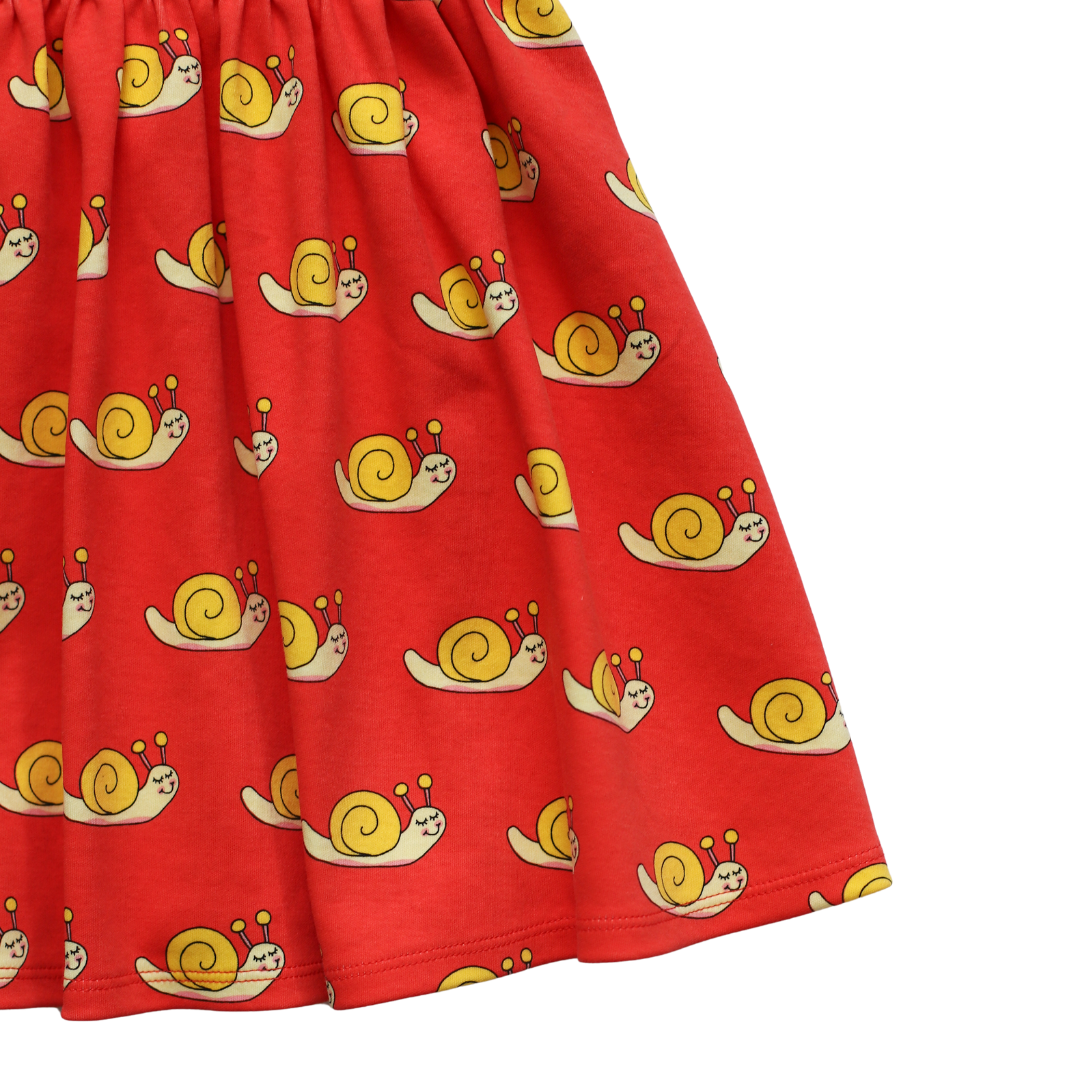 Sammy the Smiley Snail Dress in Red