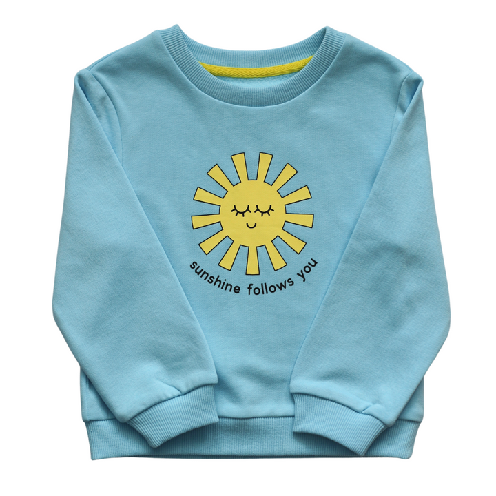 Sunshine Follows You blue sweatshirt