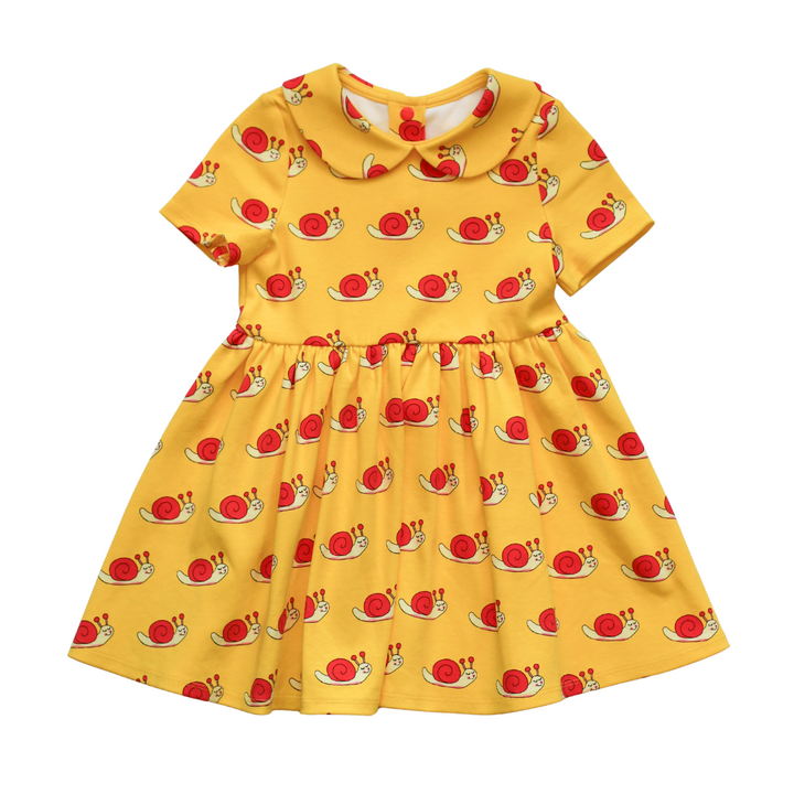 Sammy the Smiley Snail Dress in Yellow