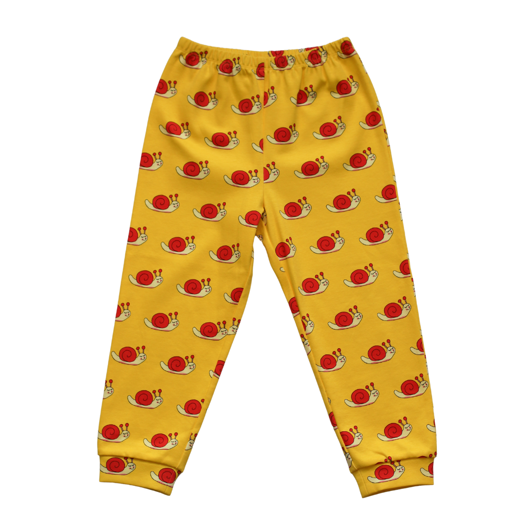 Yellow Joggers with Sammy the Smiley Snail Print