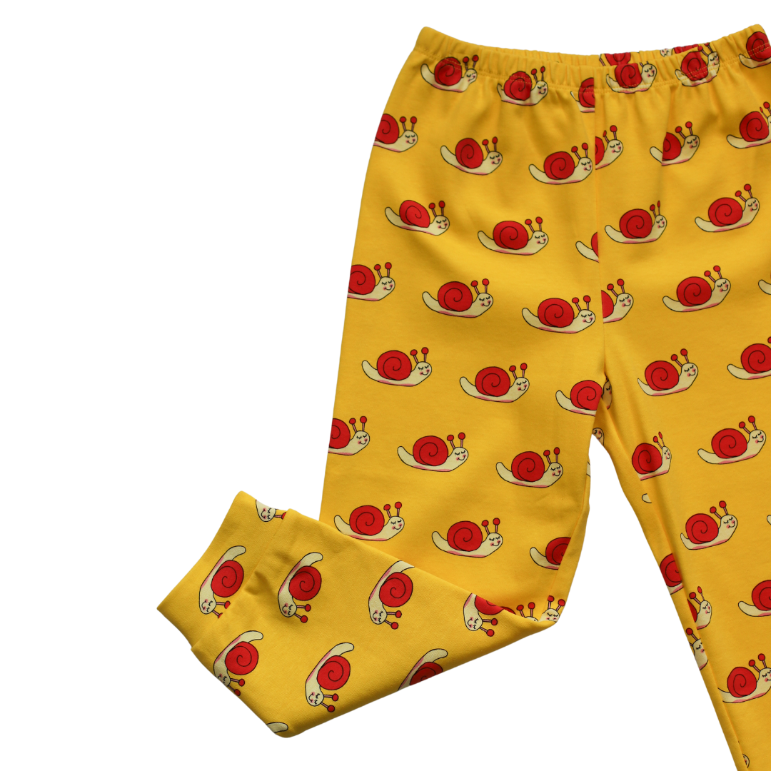 Yellow Joggers with Sammy the Smiley Snail Print