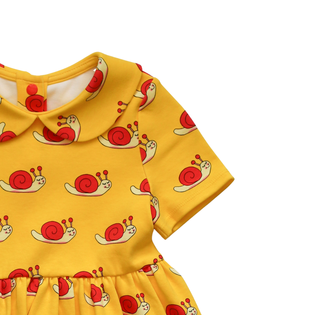 Sammy the Smiley Snail Dress in Yellow