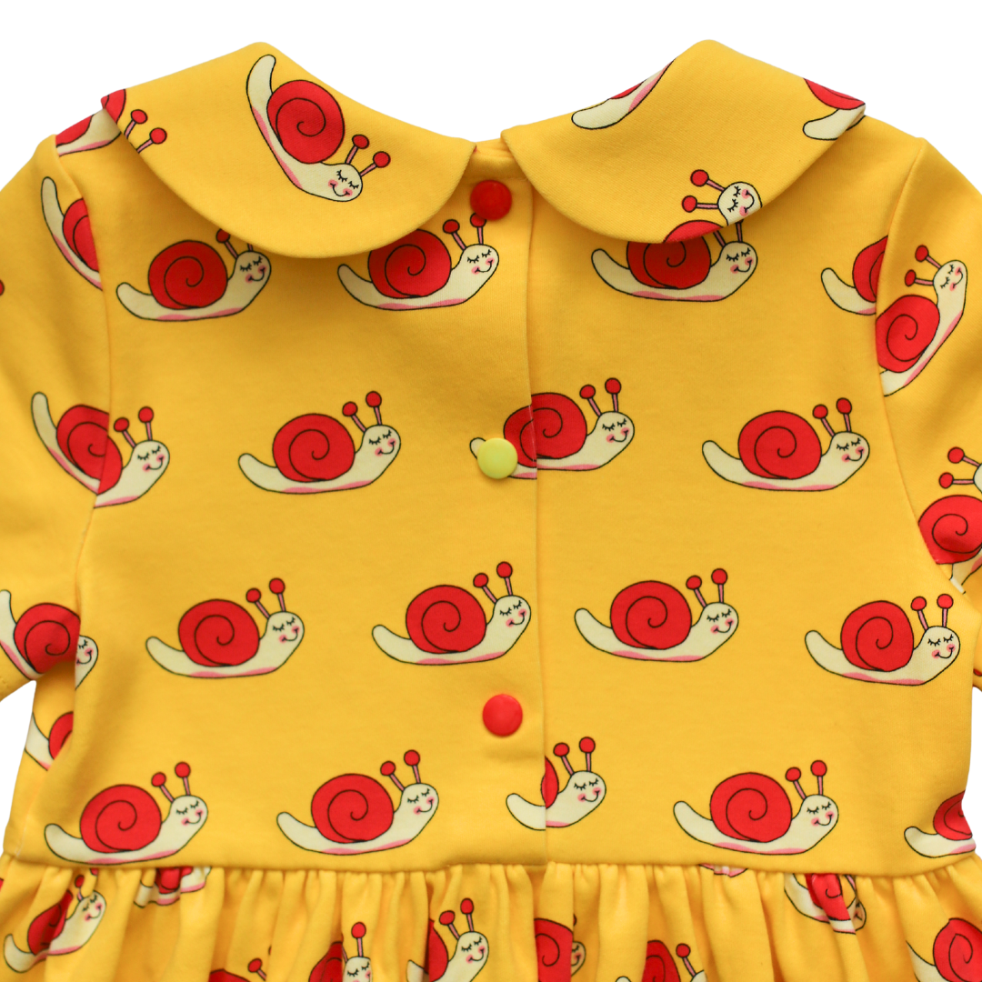 Sammy the Smiley Snail Dress in Yellow